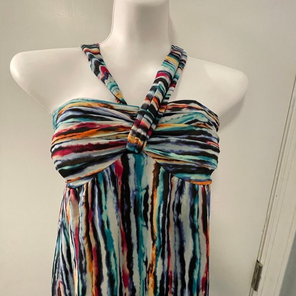 Boho Watercolor Maxi Dress, Small